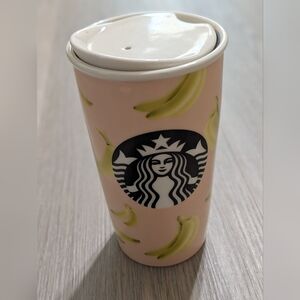 Starbucks Pink Tumbler with Banana Design - Preloved